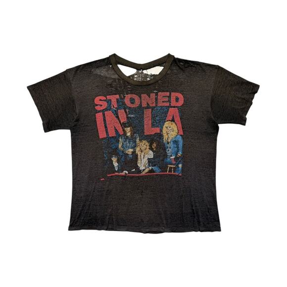 1989 Guns N Roses stoned in LA original vintage tee - Picture 1 of 3